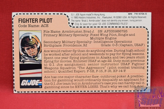 1983 Fighter Pilot ACE File Card