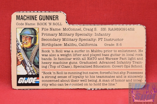 1982 Rock N Roll Machine Gunner File Card