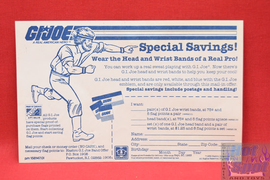 1982 Head / Wrist Band Mail Away Offer Insert