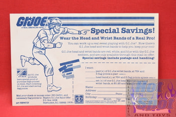 1982 Head / Wrist Band Mail Away Offer Insert