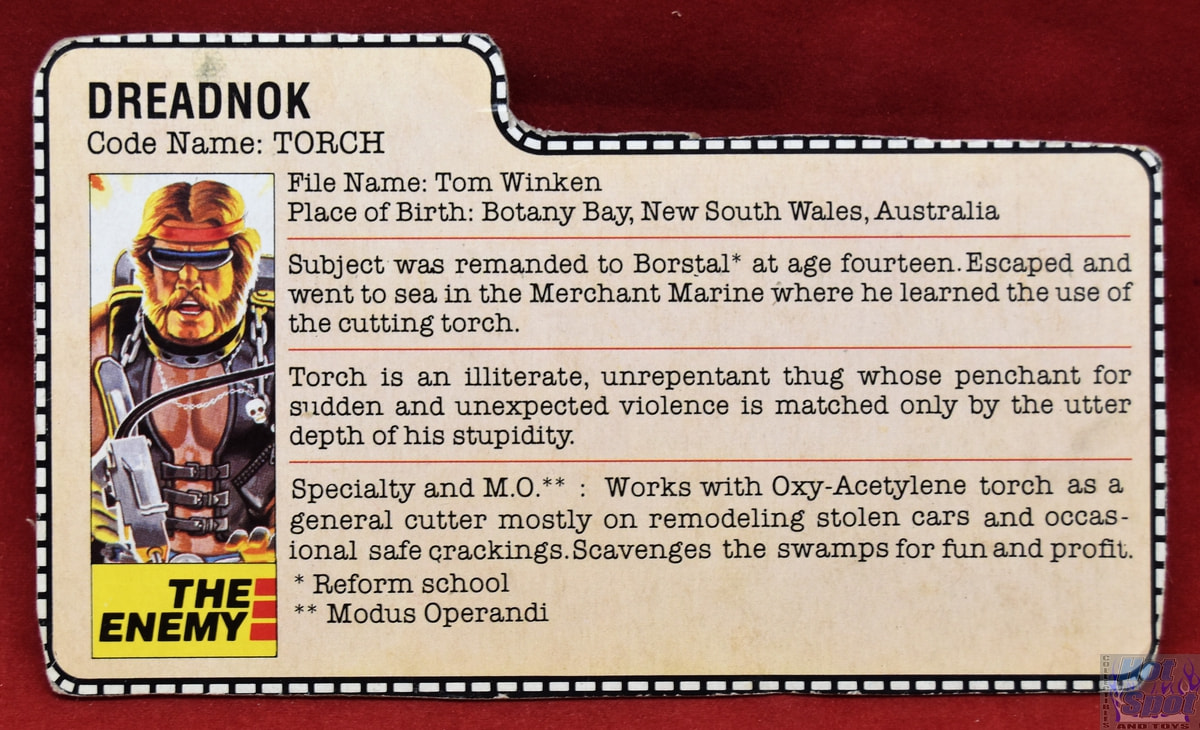 Hot Spot Collectibles and Toys - 1985 Dreadnok Torch File Card