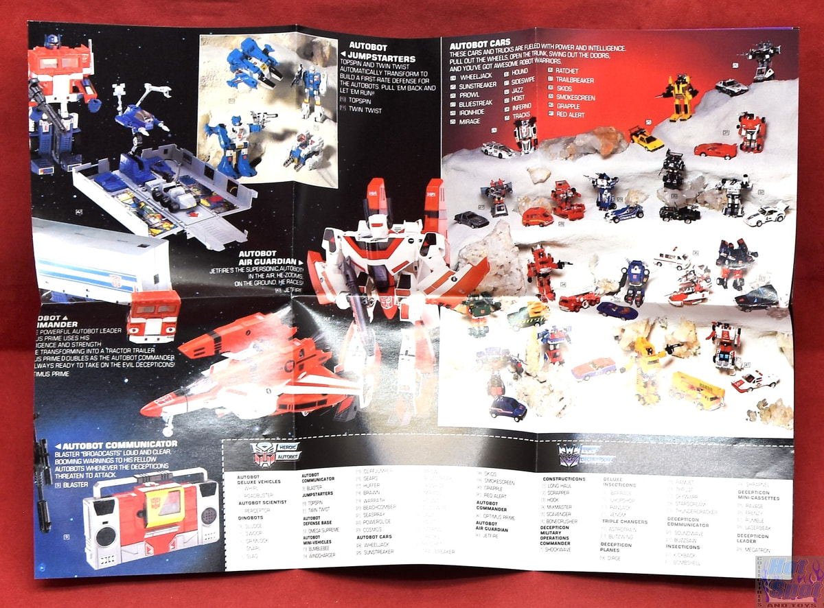 Hot Spot Collectibles and Toys - 1985 Transformers Catalog Insert Brochure